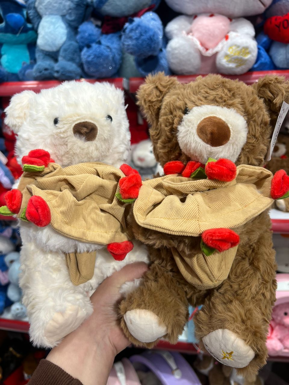 عروسک خرس دست مگنتی گل بدست